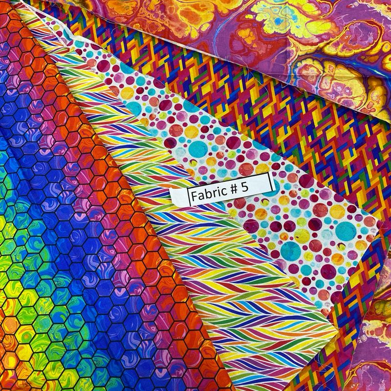 Craft Cotton Company - FQs - Fabric 5 - 5 Fat Quarters Multi Brights 2 - W10.4