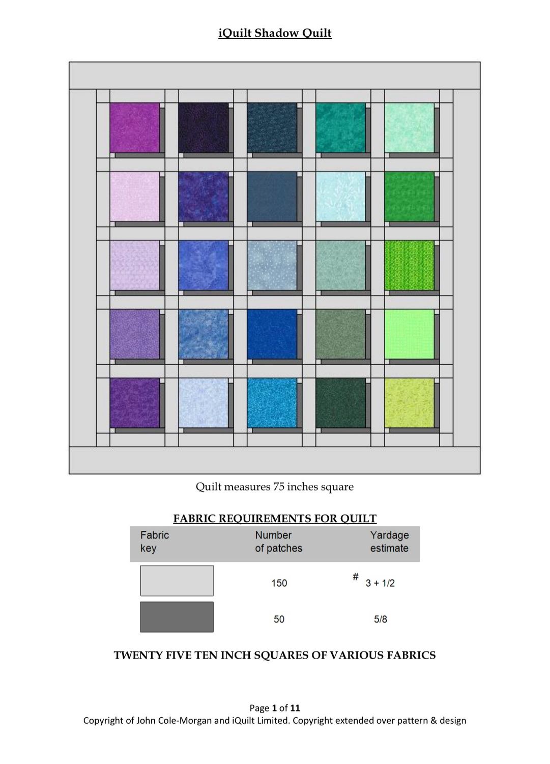 iQuilt Shadow Quilt Pattern - Digital iQuilt Shadow Quilt Pattern - Digital