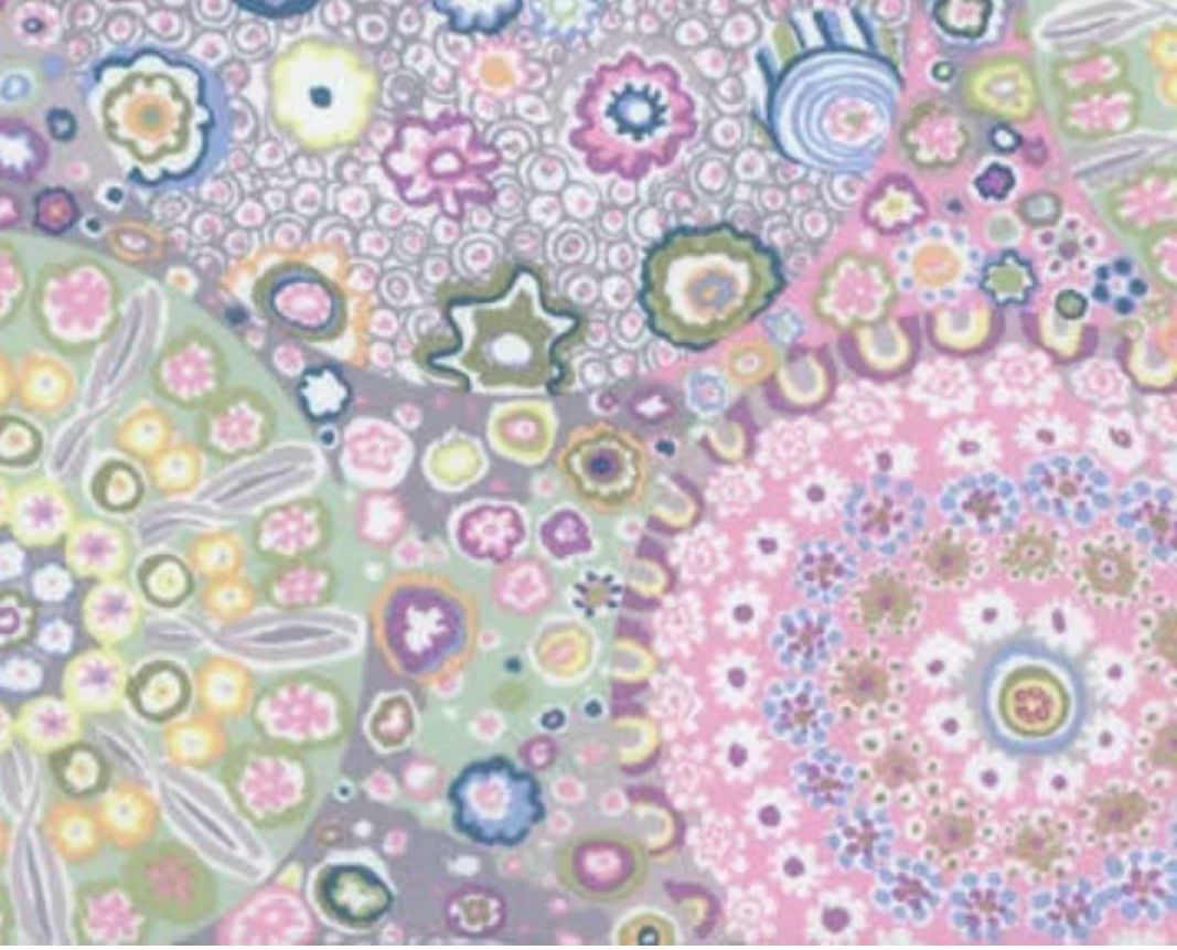 Kaffe Fassett - Millefiore - PWGP092-GreyX - Grey/Pink (Width of Fabric By 25cm) - W04.2 Kaffe Fassett - Millefiore - PWGP092-GreyX - Grey/Pink (Width of Fabric By 25cm) - W04.2