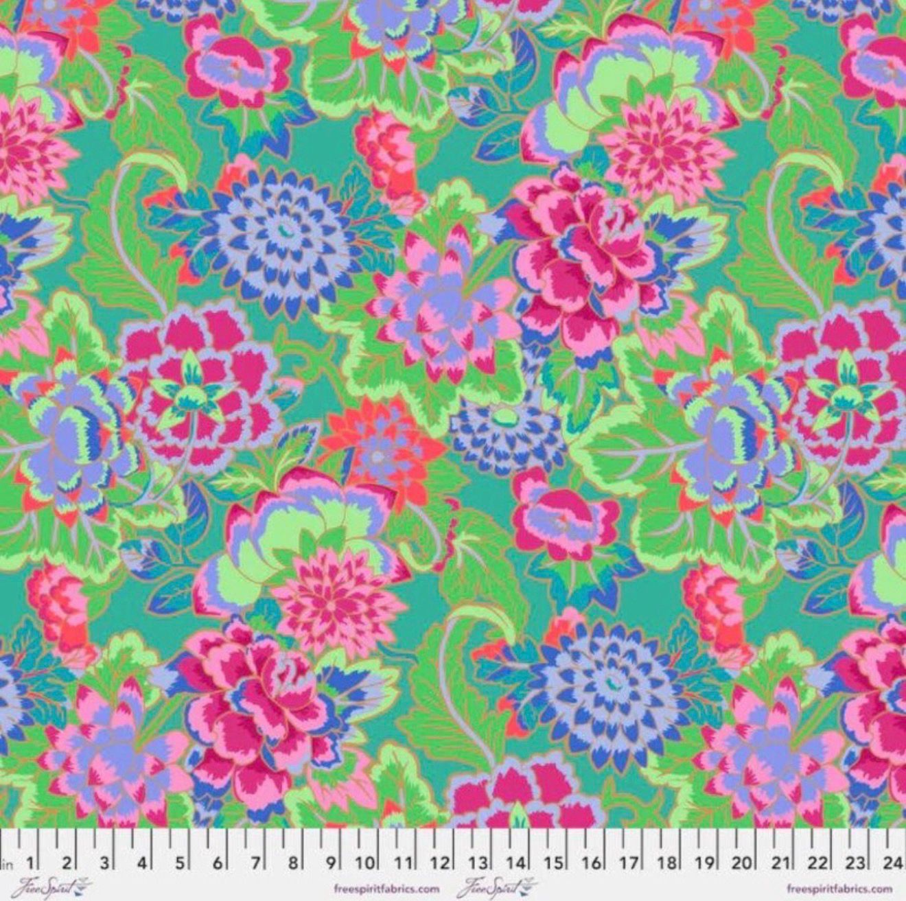 Kaffe Fassett - Cloisonné - 125PWGP046AQUA - Aqua (Width of Fabric By 25cm) - W04.2