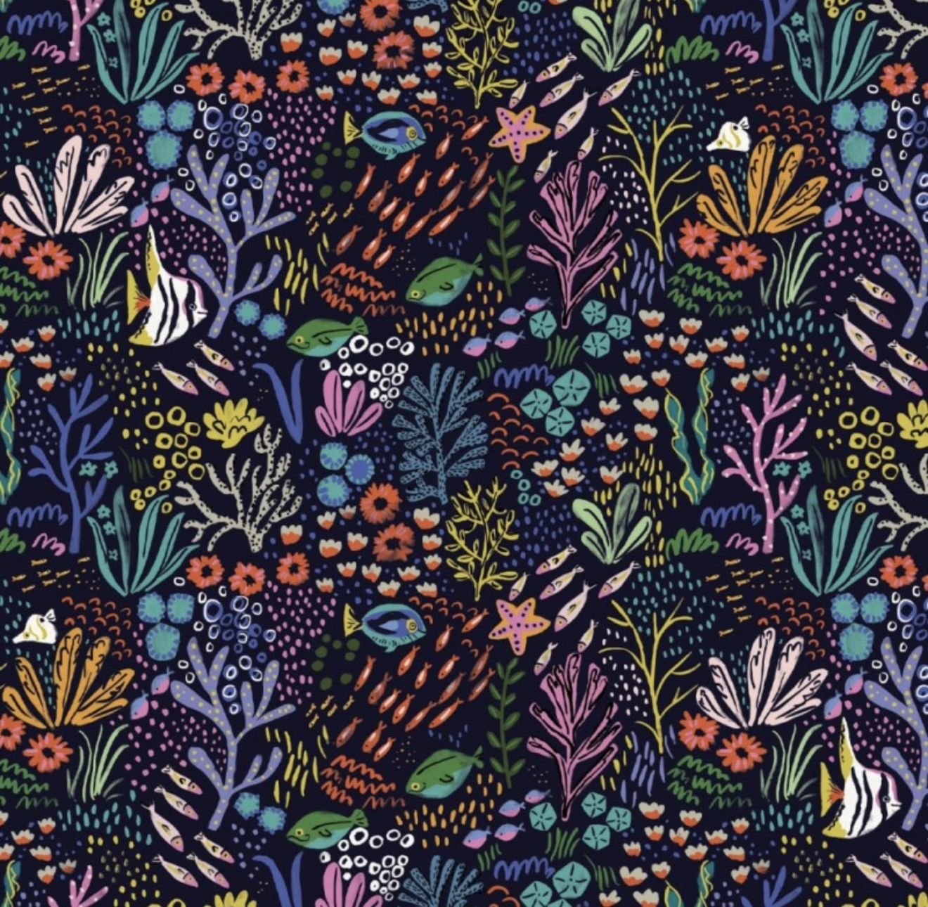 Dashwood - Aquatic Paradise - Louise Cunningham - AQUA2098-Black - Reef Scene Of Black - W00.2