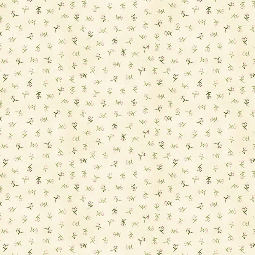 Makower - Tranquility - 2414-P - Sprig - Pink - W07.5