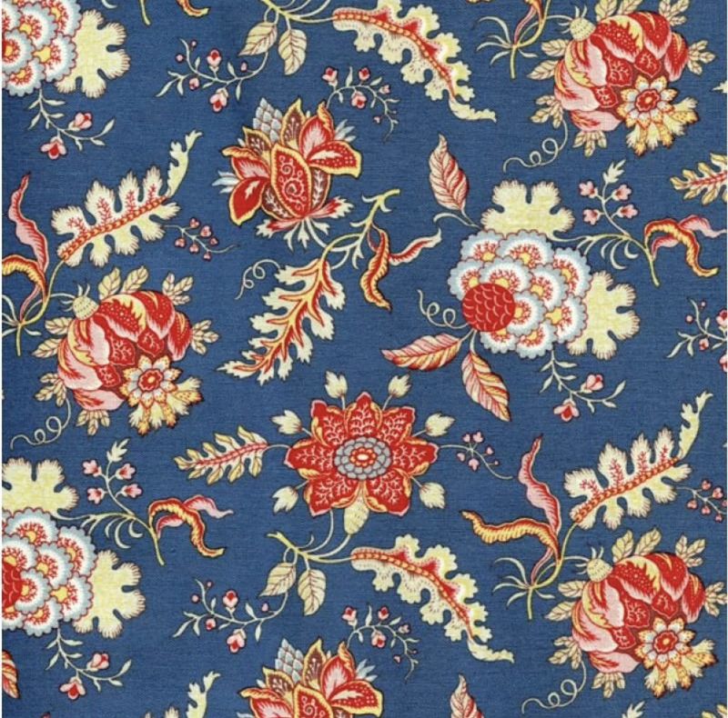 Dutch Heritage - Chintz Pomegranate - DHER 1022-Royal - Flowers On Blue - W11.5