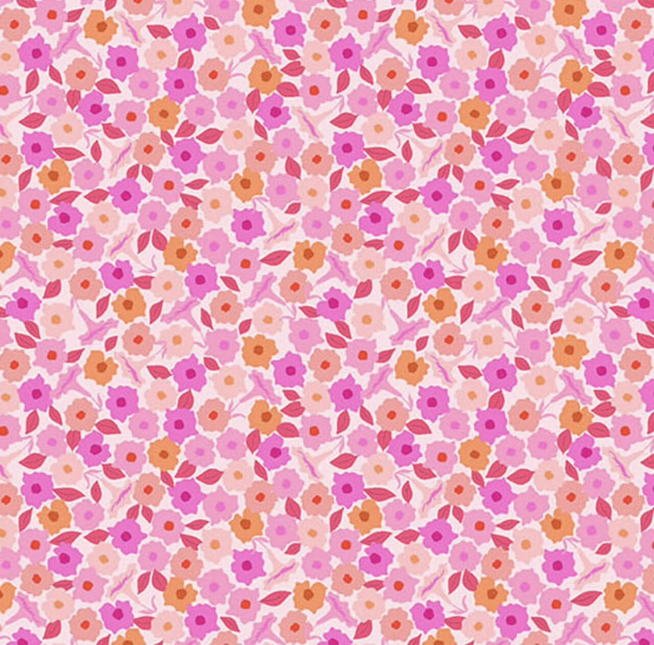 Makower - Stephanie Organes - Memories Unfolded - 1428-E - Floret - Pink - 25cm By WoF - R1