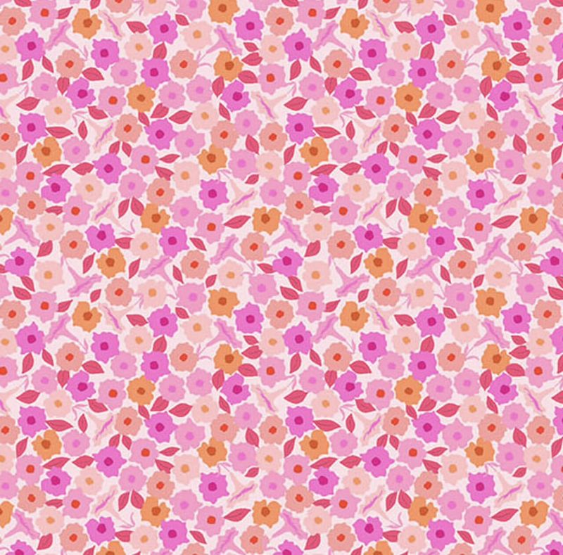 Makower - Stephanie Organes - Memories Unfolded - 1428-E - Floret - Pink - 25cm By WoF - R1