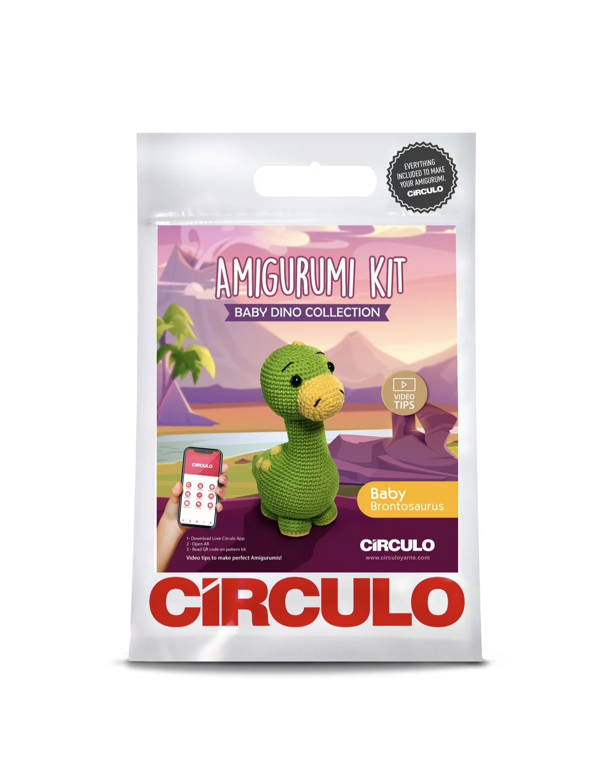 Circulo - Amagarumi - Baby Brontosaurus - Crochet Kit