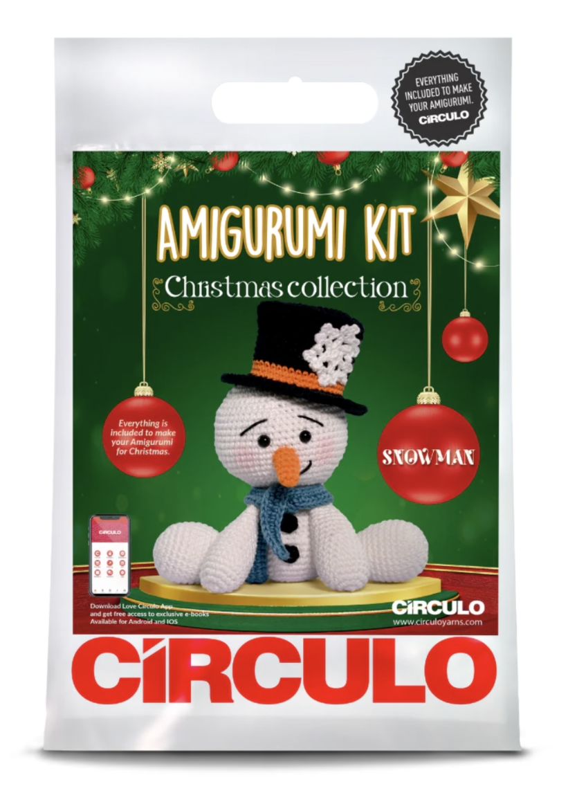 Circulo - Amagarumi - Christmas - Snow Man With Hat - Crochet Kit