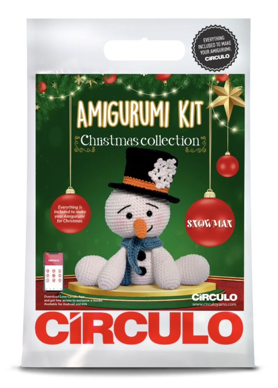 Circulo - Amagarumi - Christmas - Snow Man With Hat - Crochet Kit