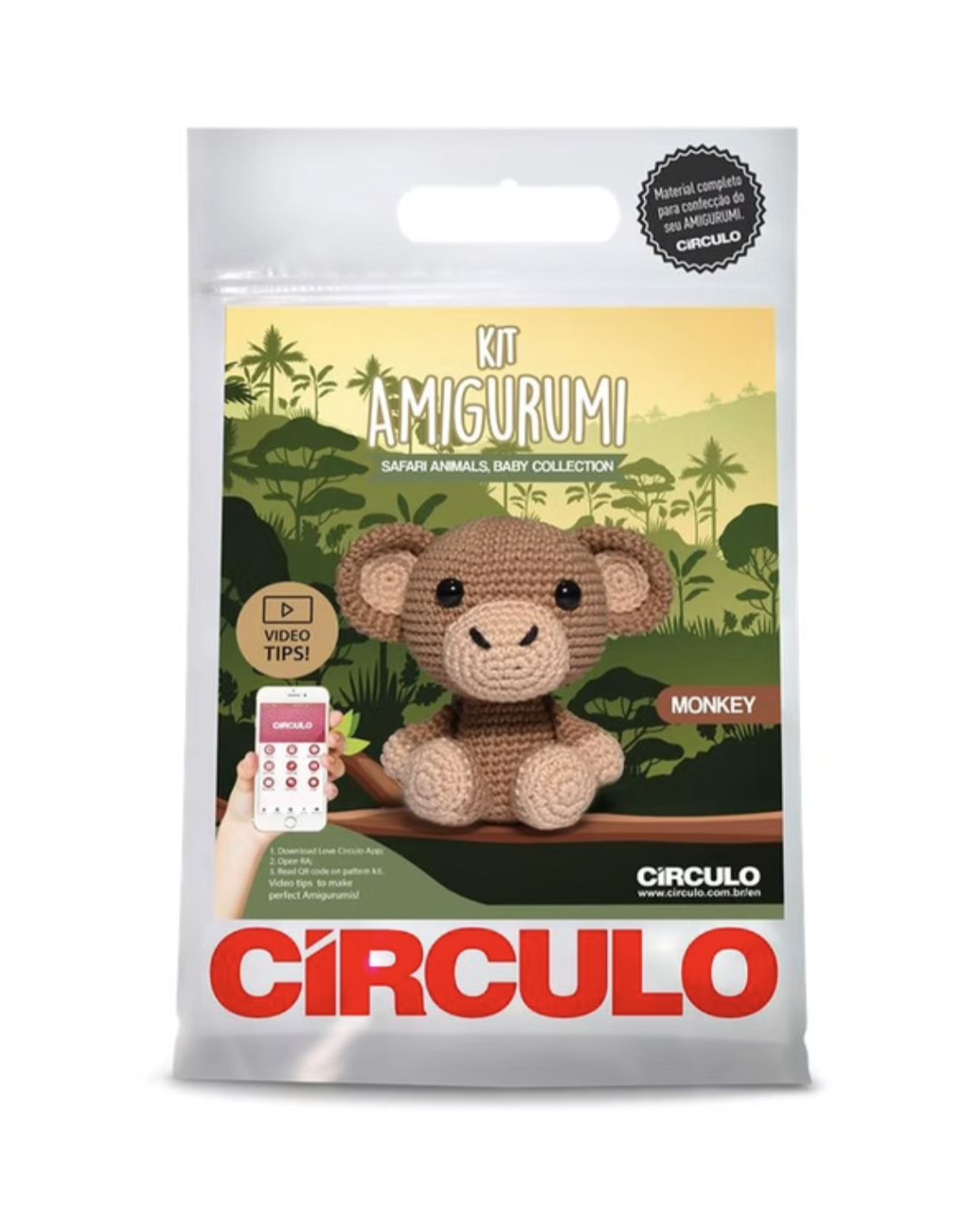Circulo - Amagarumi - Safari Baby Animals - Monkey - Crochet Kit