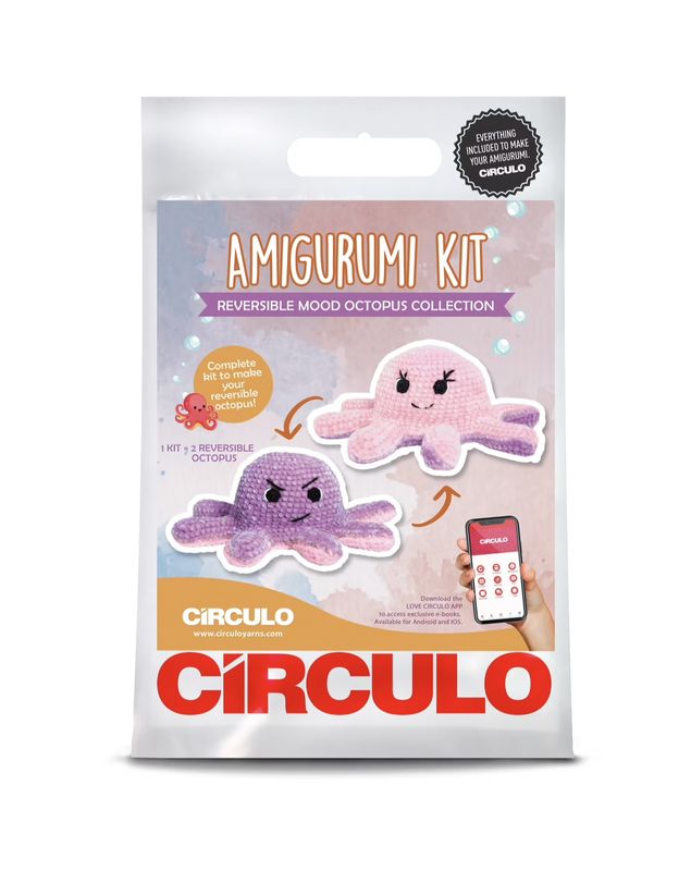 Circulo - Amagarumi - Octopus - Purple And Pink - Crochet Kit
