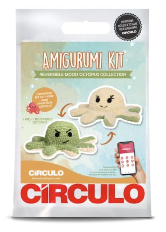 Circulo - Amagarumi - Octopus - Green And Cream - Crochet Kit
