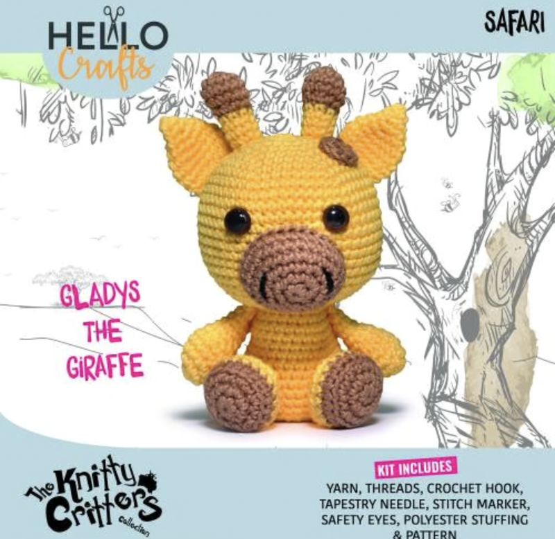 Hello Crafts - Knitted Critters - Safari - Gladys the Giraffe - Crochet Kit - Amagarumi Hello Crafts - Knitted Critters - Safari - Gladys the Giraffe - Crochet Kit - Amagarumi