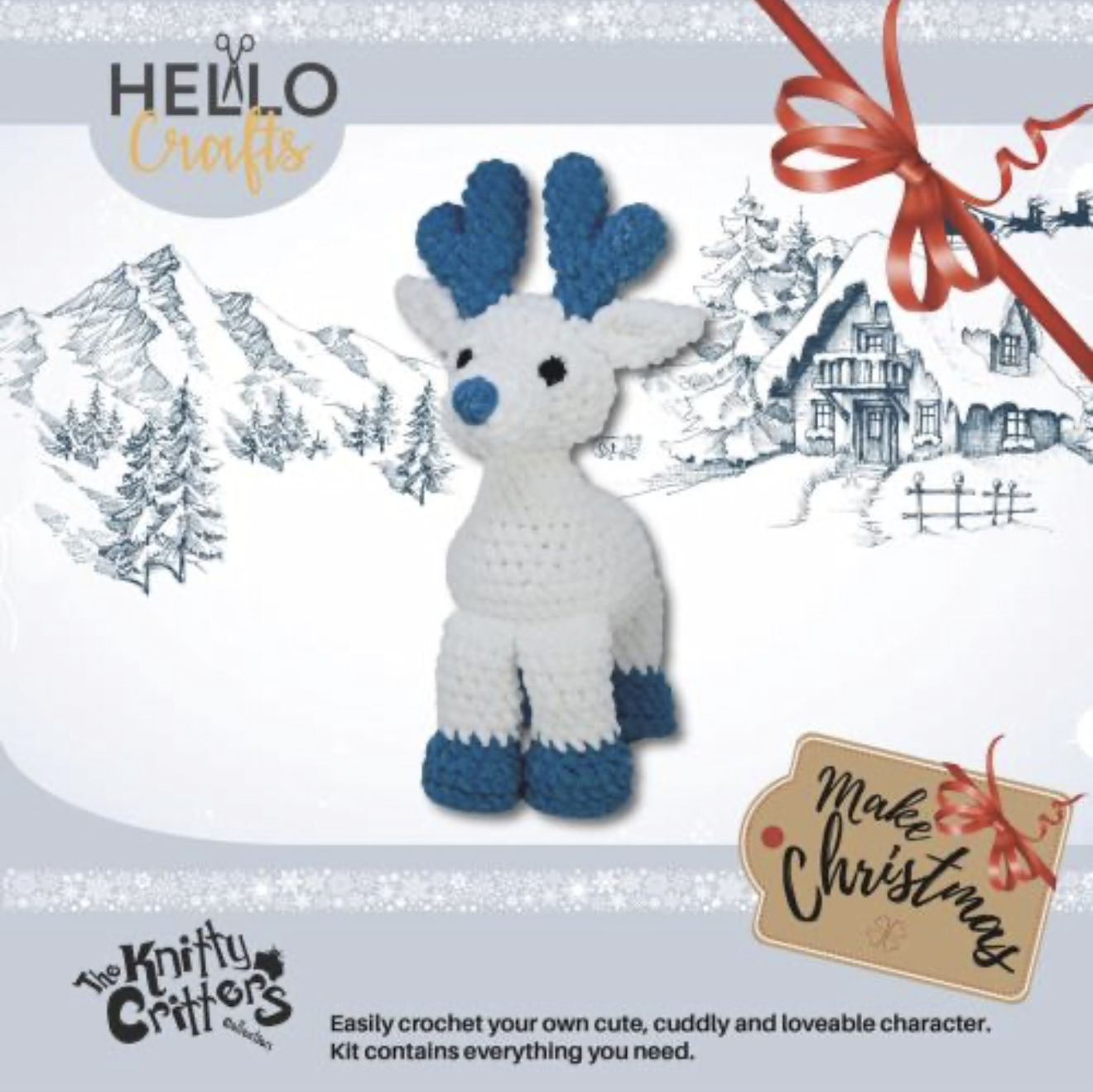 Hello Crafts - Knitted Critters - Make Christmas - Bianca Reindeer - Crochet Kit - Amagarumi Hello Crafts - Knitted Critters - Make Christmas - Bianca Reindeer - Crochet Kit - Amagarumi
