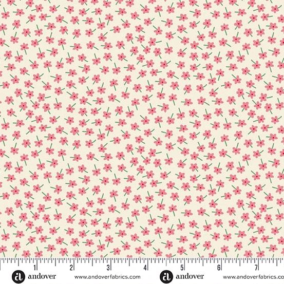 Andover Fabrics - Kim Schaefer - Whimsy - 1657-E - Flower Girl - Posy - W10.5