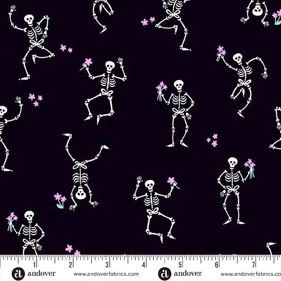 Andover - Halloween - Ghostly Garden - 10196-K - KP Creates - Skeleton Jig - Black - W02.2