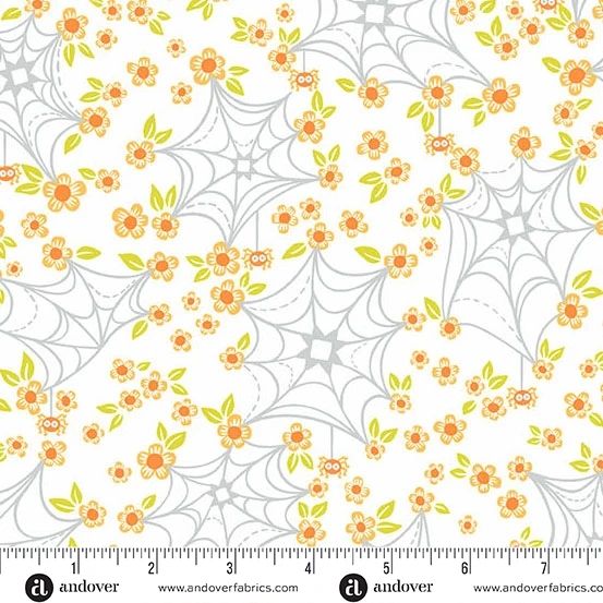 Andover - Halloween - Ghostly Garden - 10198-L - KP Creates - Web And Bloom - White - W02.2