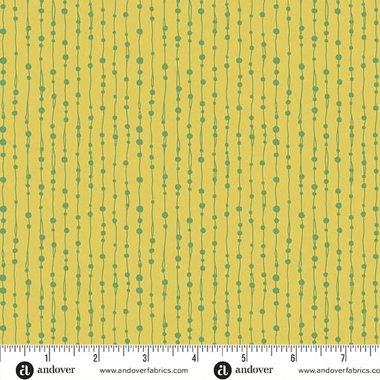 Andover Fabrics - Kim Schaefer - Whimsy - 1659-Y - Beaded Curtain - Chartreuse - W10.5