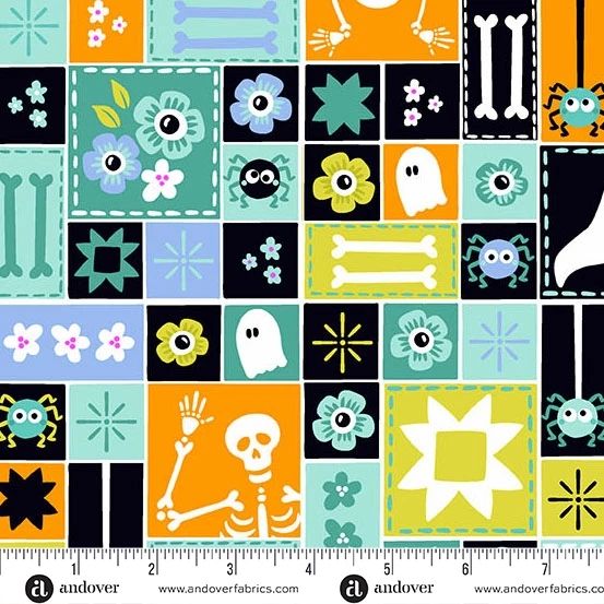 Andover - Halloween - Ghostly Garden - 10195-T - KP Creates - Sew Spooky - Aqua - W02.2