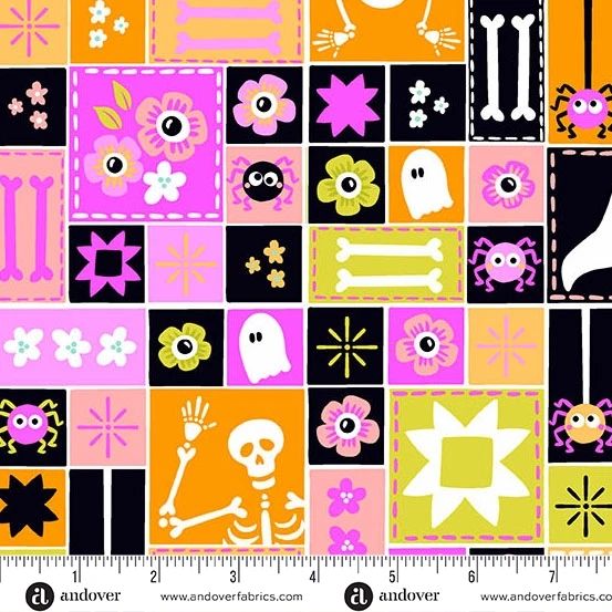 Andover - Halloween - Ghostly Garden - 10195-E - KP Creates - Sew Spooky - Pink - W02.2