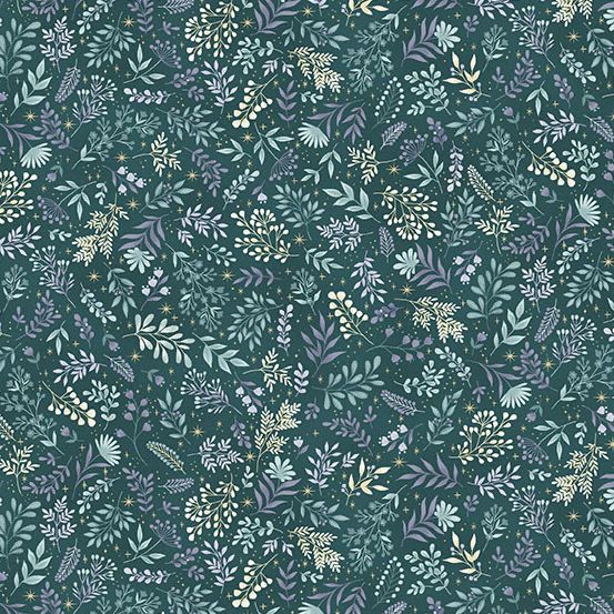 Makower - Charmed - Floral - Teal - 199-T - W02.3 Makower - Charmed - Floral - Teal - 199-T - W02.3