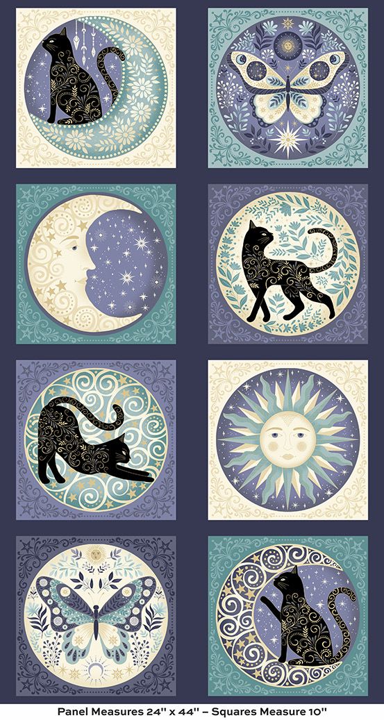 Makower Charmed Kitten Panel 202-1 - W02.3