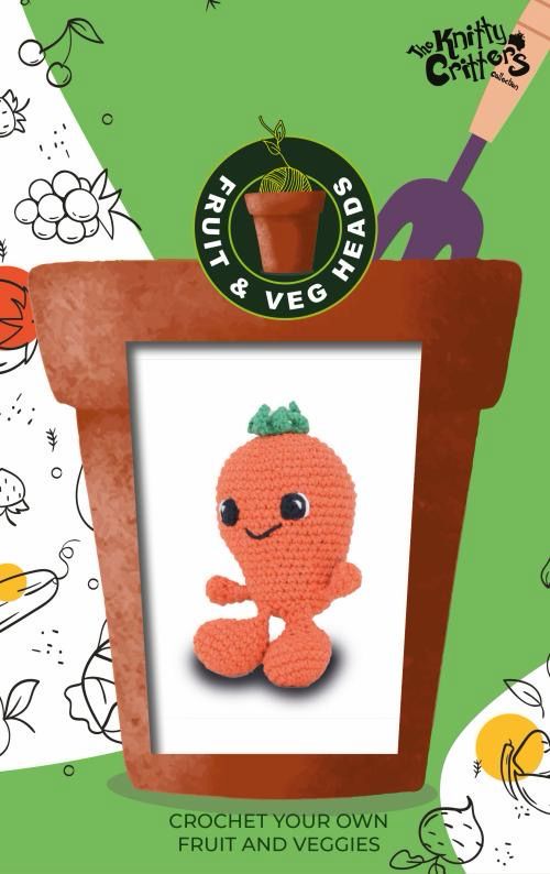 Hello Crafts - Knitty Critters - Pouch Pals - Carrot Cake - KC1054 - Amigurumi Crochet Kit - UndBrd