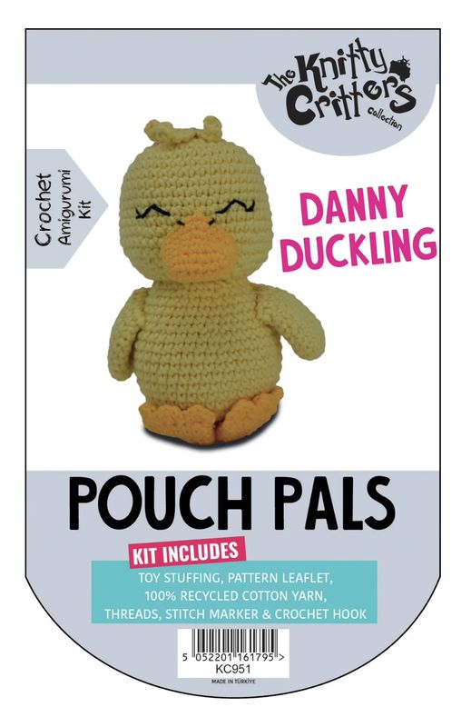 Hello Crafts - Knitty Critters - Pouch Pals - Danny Duckling - KC951 - Amigurumi Crochet Kit - UndBrd