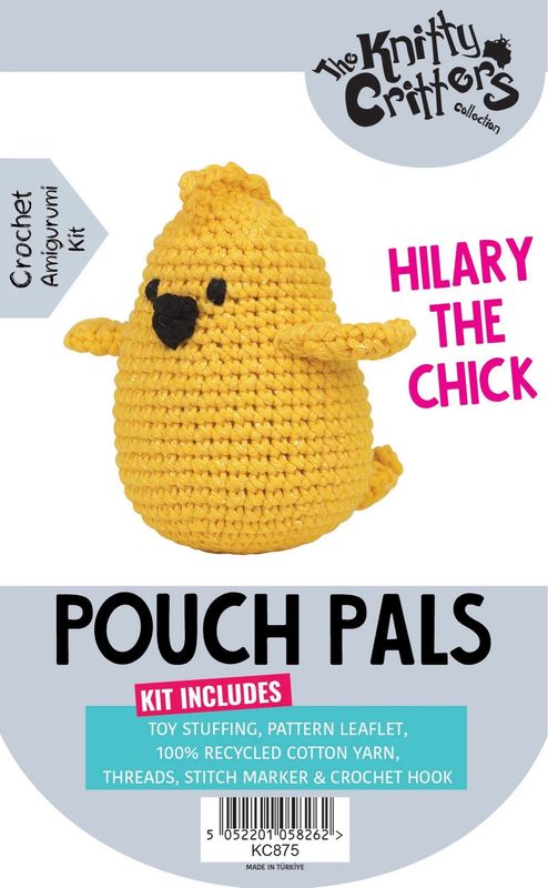 Hello Crafts - Knitty Critters - Pouch Pals - Hilary The Chick - KC875 - Amigurumi Crochet Kit - UndBrd