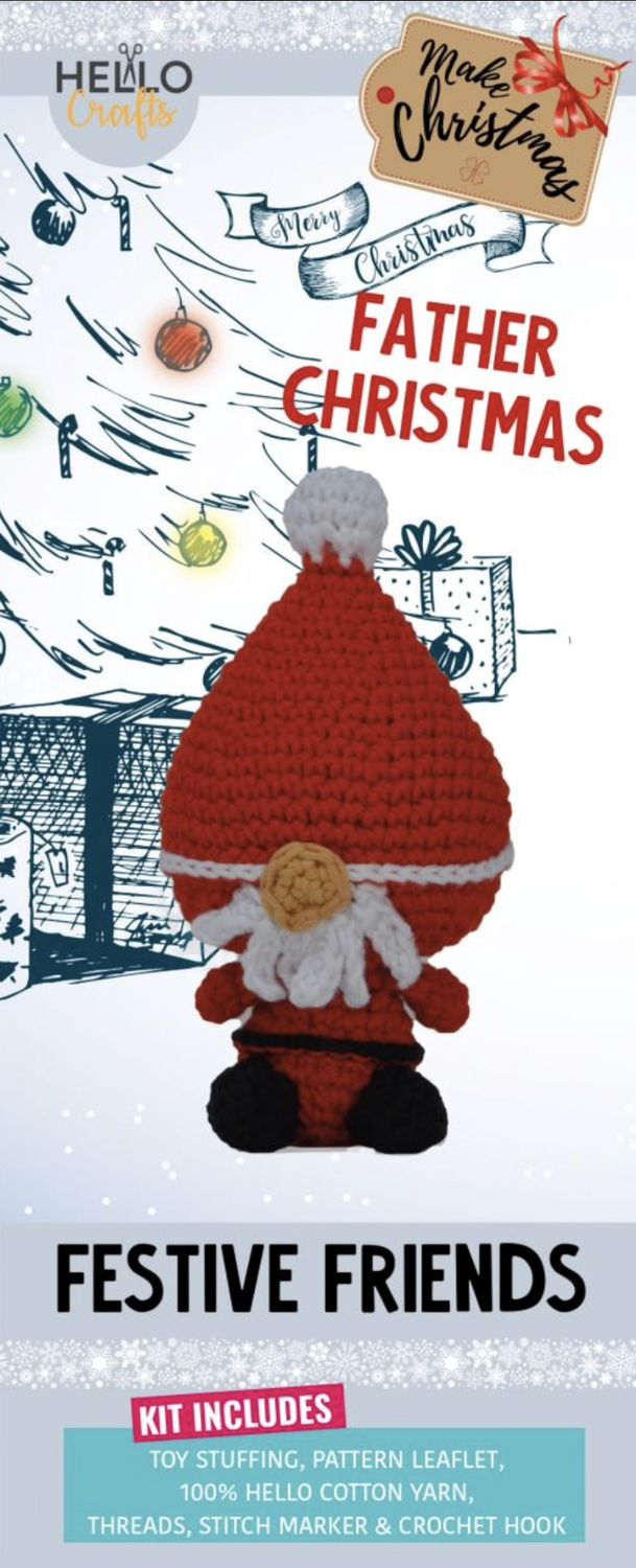 Hello Crafts - Knitty Critters - Make Christmas - Father Christmas - KC925 - Crochet Kit - Amigurumi