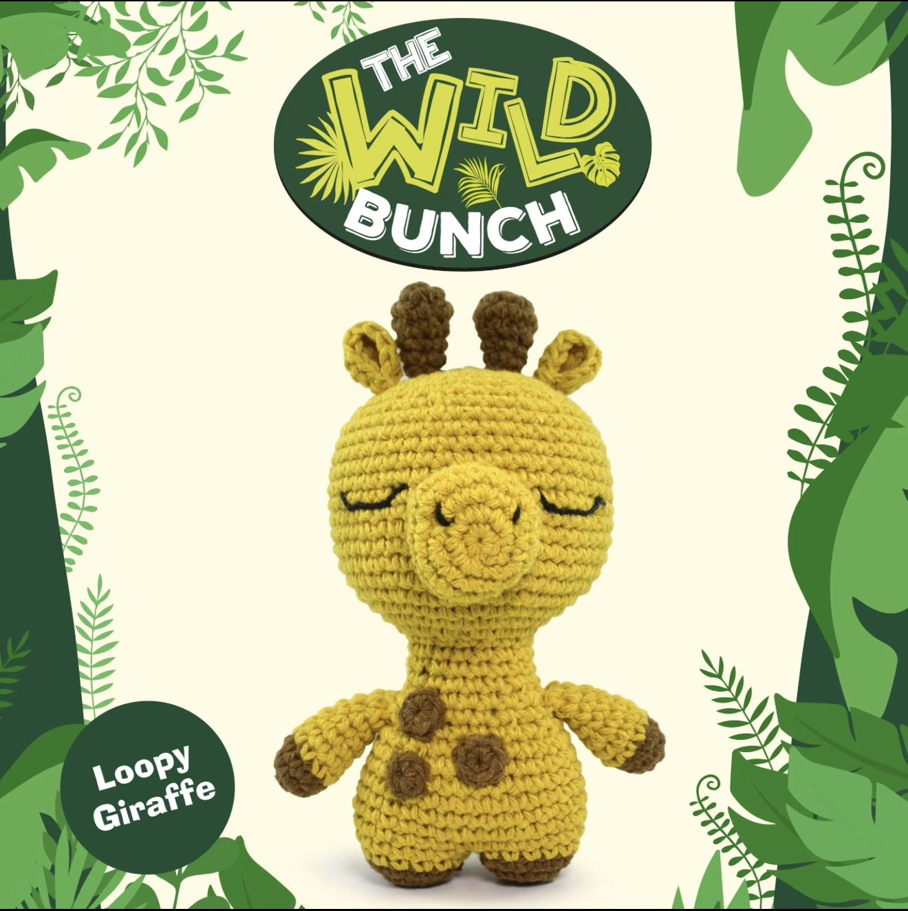 Hello Crafts - Knitty Critters - Wild Bunch - Loopy Giraffe - CC064 - Crochet Kit - Amigurumi