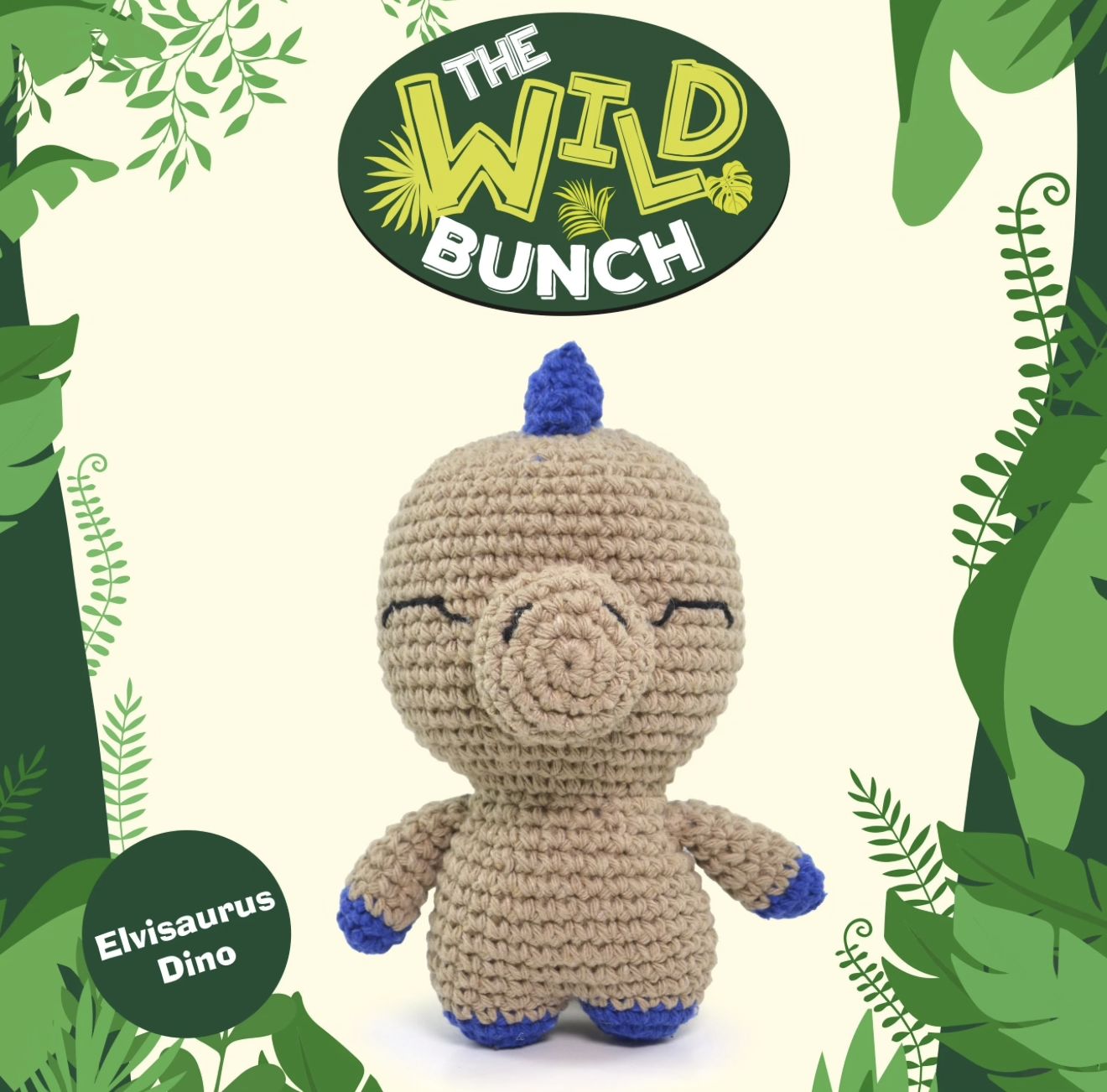 Hello Crafts - Knitty Critters - Wild Bunch - Elvisaurus Dino - CC062 - Crochet Kit - Amigurumi