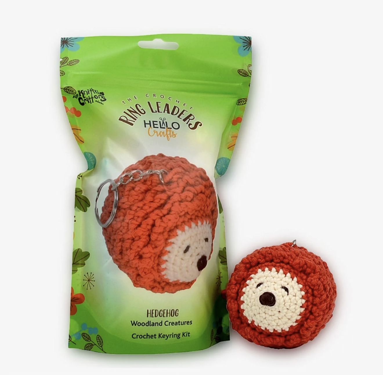 Hello Crafts - Knitty Critters - Keyring Kits - Hedgehog - ZN015 - Amigurumi Crochet Kit - UndBrd