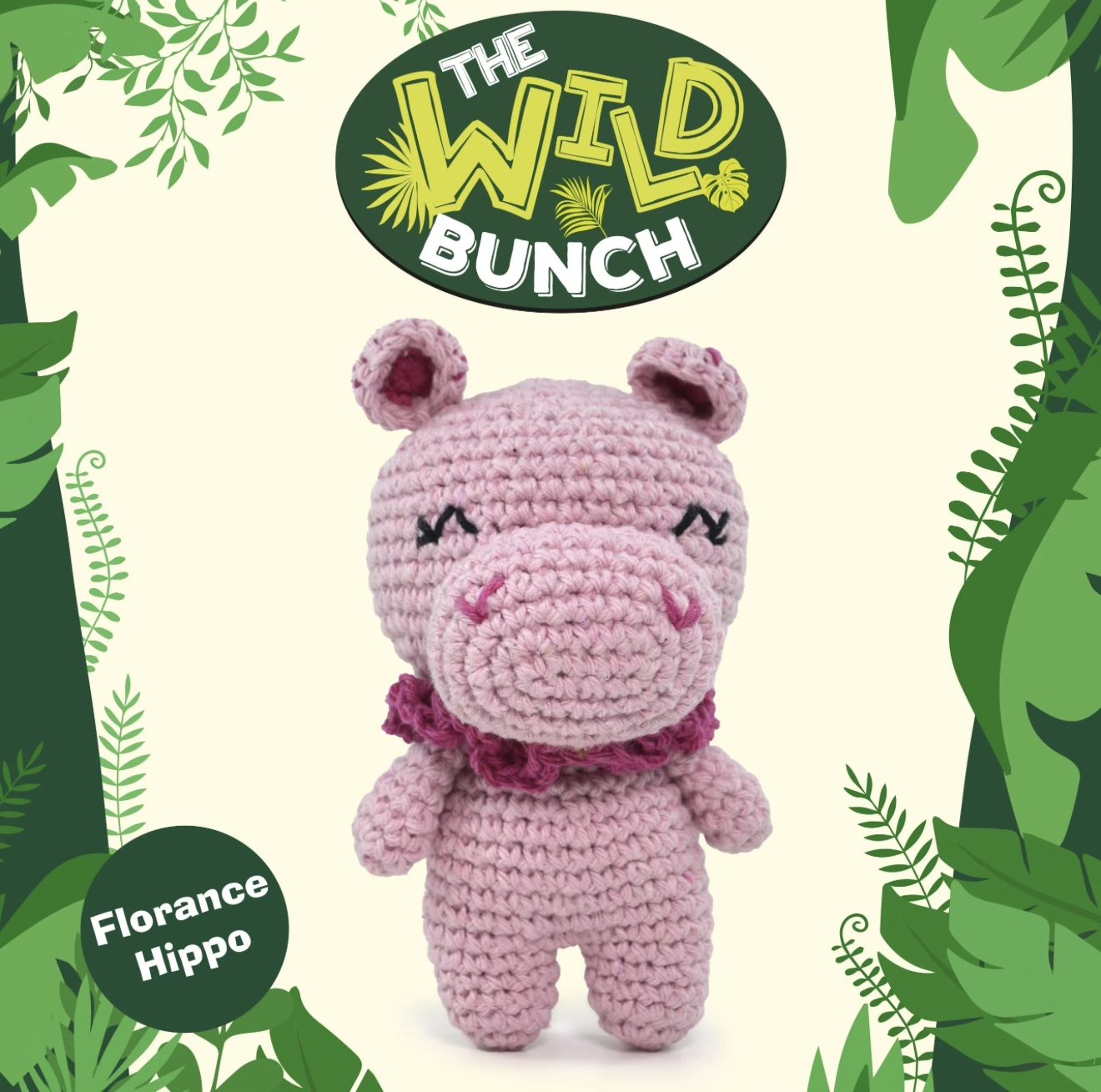 Hello Crafts - Knitty Critters - Wild Bunch - Florence Hippo - CC068 - Crochet Kit - Amigurumi
