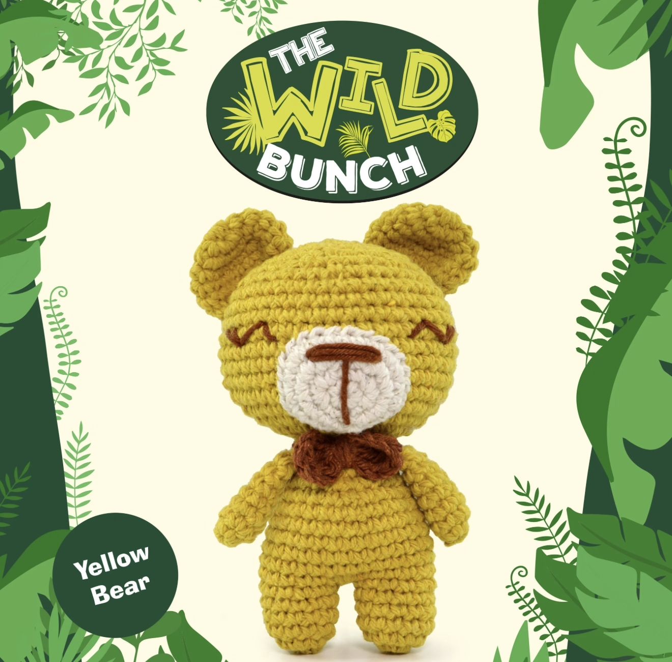 Hello Crafts - Knitty Critters - Wild Bunch - Yellow Bear - CC070 - Crochet Kit - Amigurumi