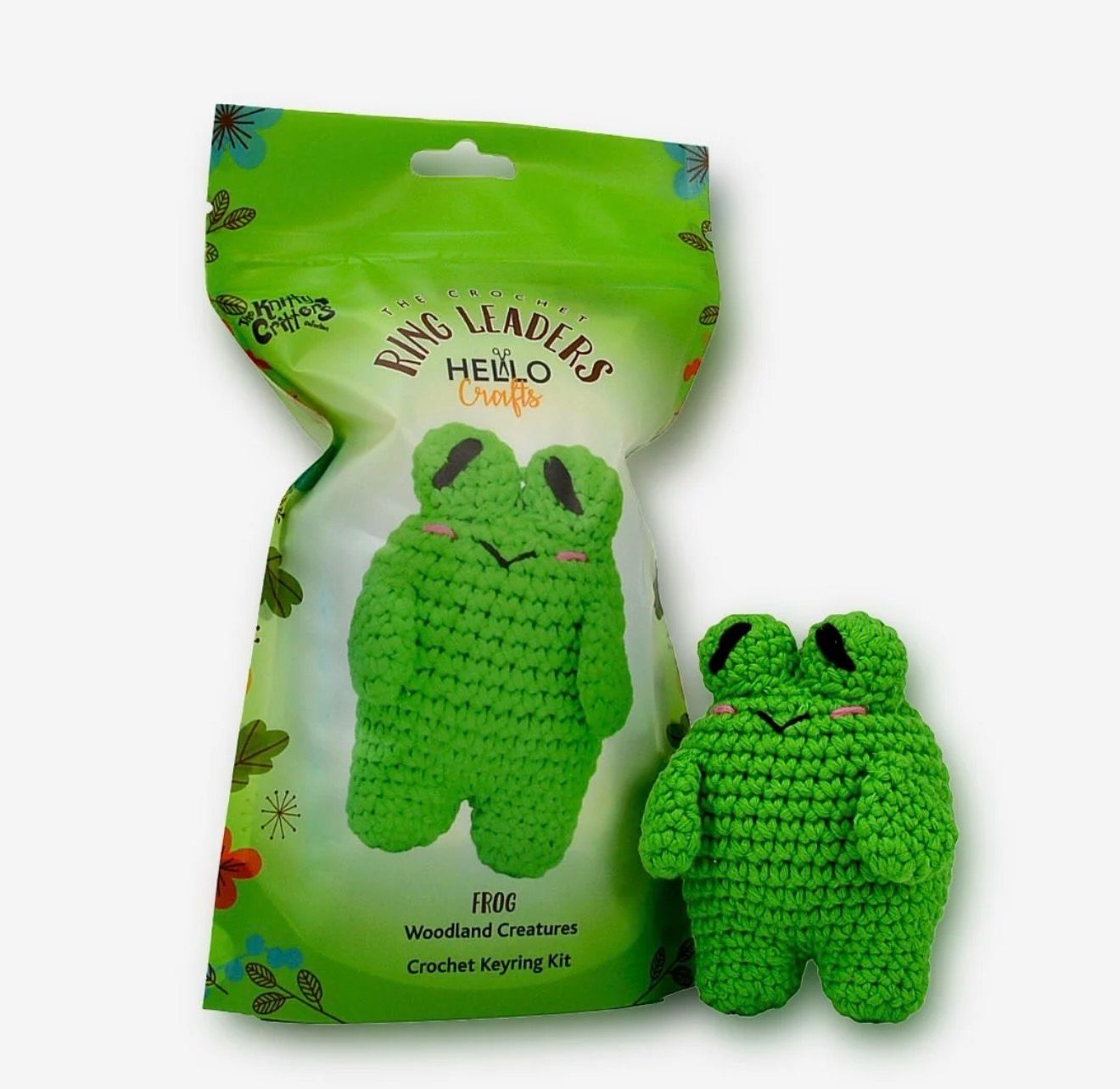 Hello Crafts - Knitty Critters - Keyring Kits - Frog - ZN014 - Amigurumi Crochet Kit - UndBrd