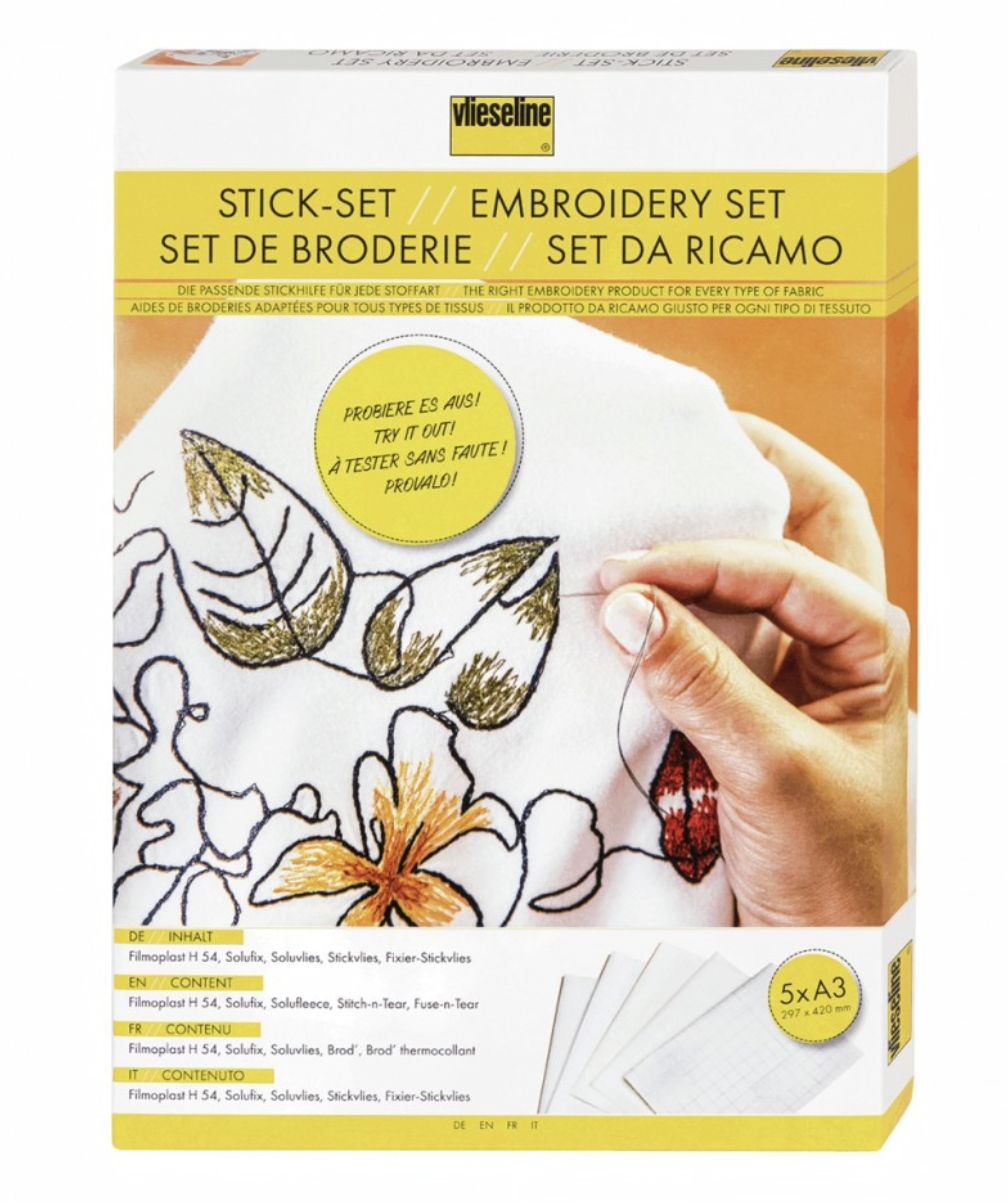 Vlieseline - Embroidery Stitch Set - 5 A3 Sample PreCut And Folded Vlieseline - Embroidery Stitch Set - 5 A3 Sample PreCut And Folded