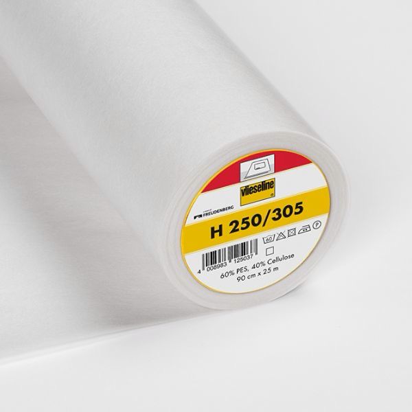 Vlieseline - H250 Firm Mediumweight Iron-On Interfacing - White - By 50cms - UC04.1 Vlieseline - H250 Firm Mediumweight Iron-On Interfacing - White - By 50cms - UC04.1