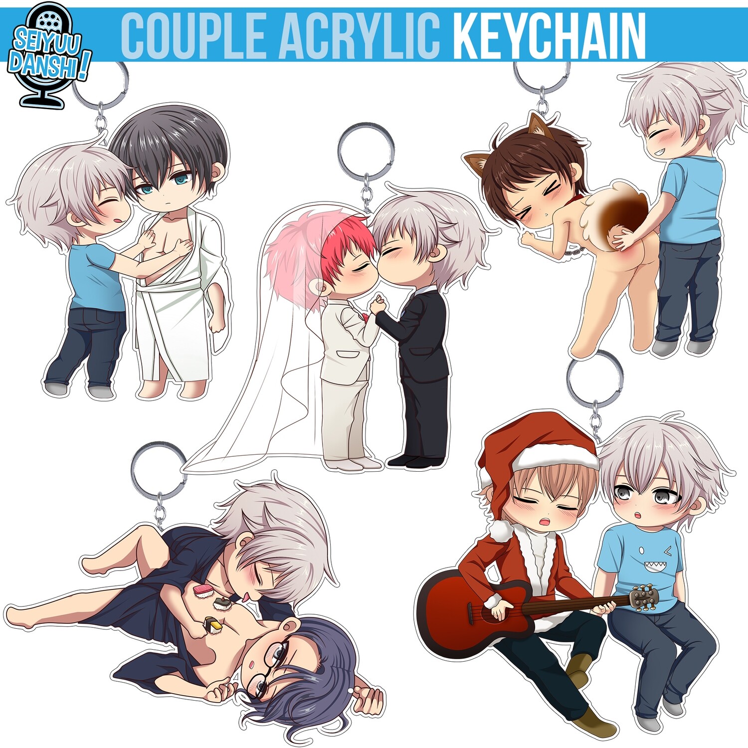 Couple acrylic keychain