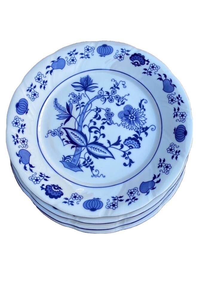 Blue Onion Porcelain Dinner Plates-Set of 4