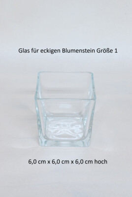 Glas für eckigen Blumenstein Größe/1
