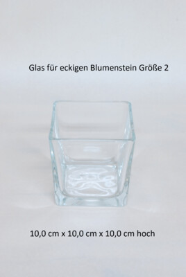 Glas für eckigen Blumenstein Größe/2