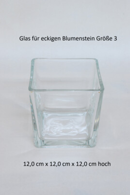 Glas für eckigen Blumenstein Größe/3