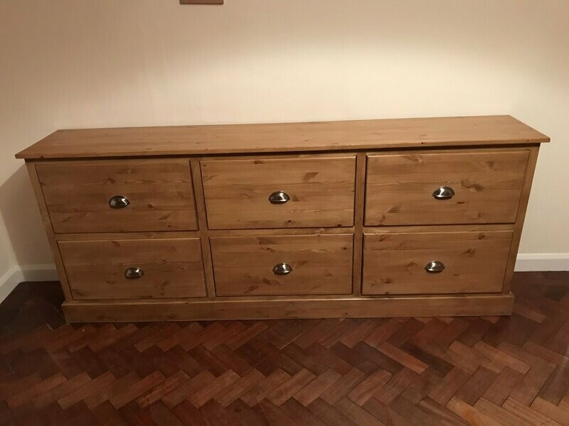 Pine large draw sideboard