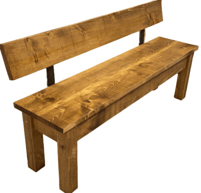 Rustic Plank Back Bench