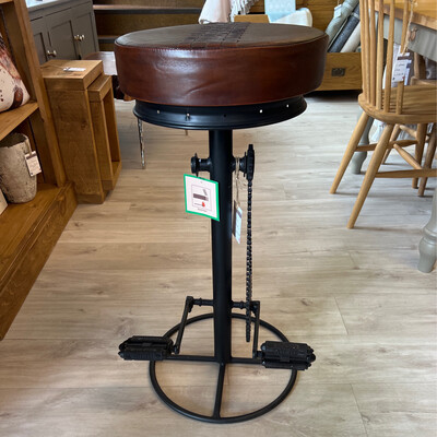 Leather Bicycle Bar Stool