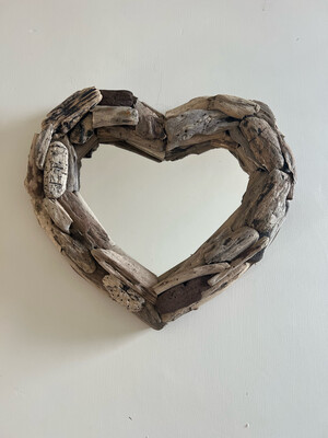 Heart Shaped driftwood Mirror