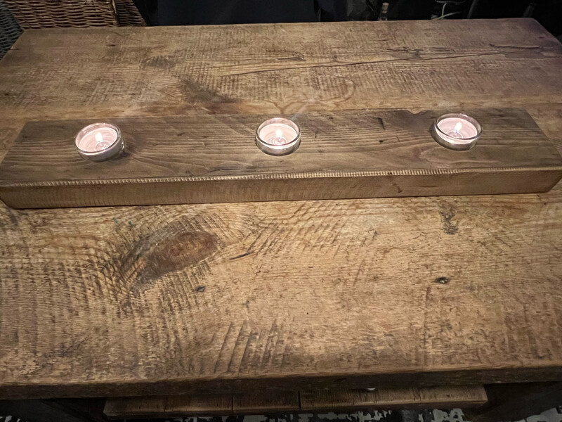 Reclaimed Wood Tea Light Candle Holder