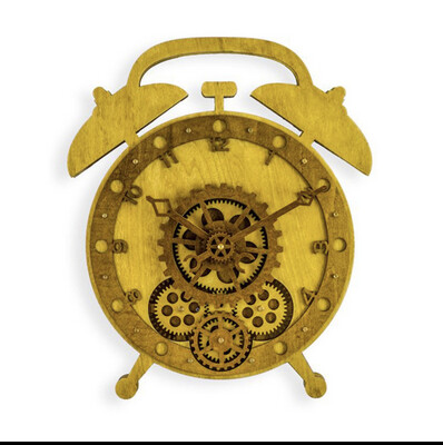Wooden Gear Alarm Clock