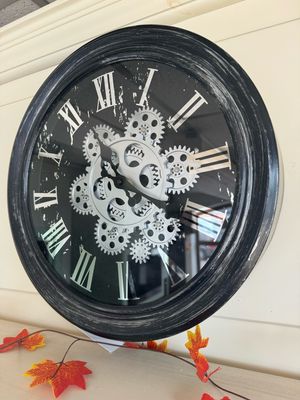 Antiqued Small Moving Gears Clock