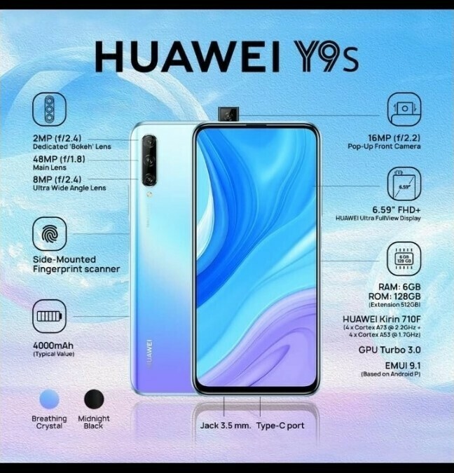 Huawei Y9s 6GB RAM 128GB ROM